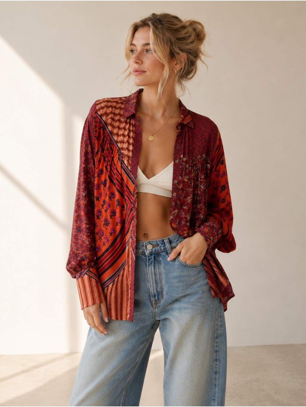 🎉LAST CHANCE🎉FREE PEOPLE Hazel Button Down‎ Top